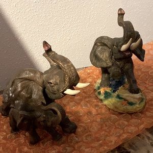 Stone Elephants bundle. Wonderful collection,baby attached to mom. 8-9inches.